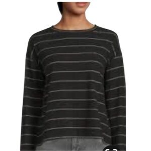 Vince COZY STRIPE RELAXED CREW NECK TOP
